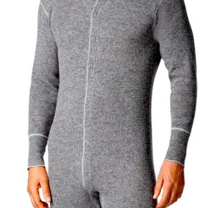 Men's Gray Thermal Onesie